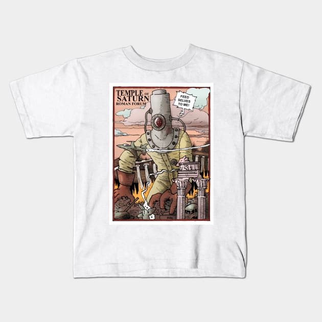 Temple Of Saturn Kids T-Shirt by Froobius